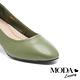 高跟鞋 MODA Luxury 簡約日常質感全真皮圓頭粗高跟鞋－綠 product thumbnail 6