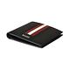 BALLY TRASAI銀字LOGO牛皮飾紅白條紋8卡對折短夾(黑) product thumbnail 3