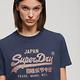 SUPERDRY 女裝 短袖T恤 經典大LOGO Metallic VL Relaxed 羅倫藍 product thumbnail 2