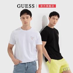 【GUESS】繽紛三角純色短T-兩色任選