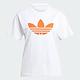 Adidas Pearl Trefoil T [IL2424] 女 短袖上衣 T恤 經典 三葉草 休閒 小珍珠 淺灰 橘 product thumbnail 3