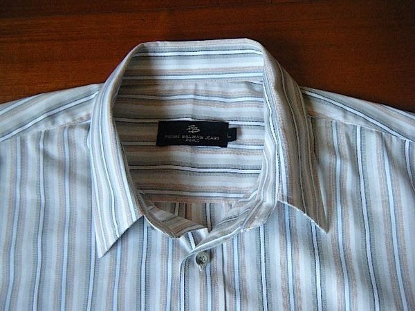 PB Pierre Balmain 皮爾帕門 直條紋短袖襯衫 【 size: L 】 | Yahoo奇摩拍賣