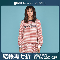 gozo印花細格紋上衣