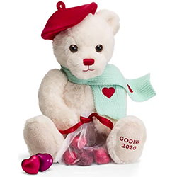 Valentine's Day Teddy Bear with Chocolate Hearts