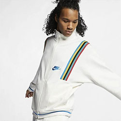 NIKE SPORTSWRAR FRENCH TERRY 1988白 彩虹 運動外套