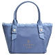 LANVIN en Bleu 蕾絲滾邊珍珠風品牌LOGO圖騰手提肩背包(水藍色) product thumbnail 1