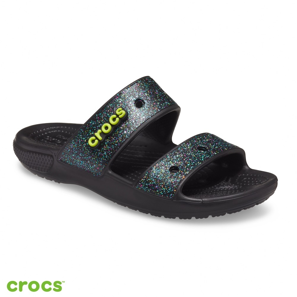 Crocs 卡駱馳 (中性鞋) Crocs經典閃亮雙帶拖鞋-207309-9BD