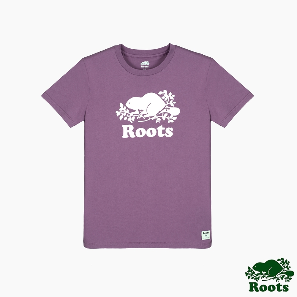 Roots 女裝- 海狸LOGO短袖T恤-紫色