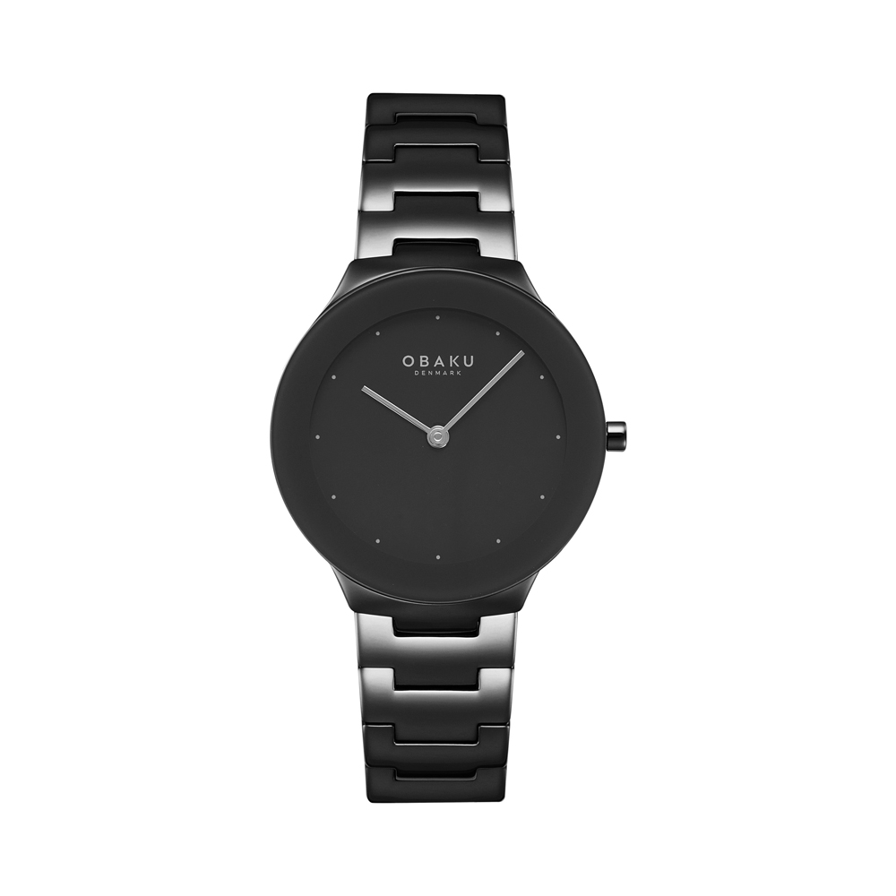 OBAKU 北歐極簡風淑女時尚腕錶-黑-V290LXBBSB-32mm