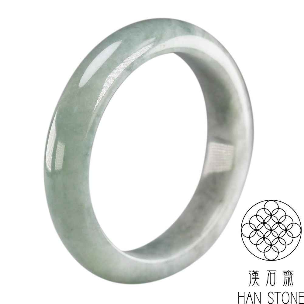 【漢石齋】天然翡翠A貨 手鐲玉鐲 飄花種(手圍18.8/版寬13.8mm)