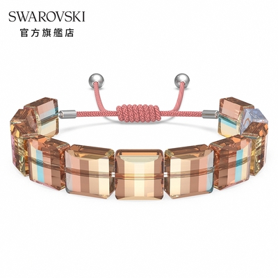 SWAROVSKI 施華洛世奇 Letra 手鏈Infinity, 橙色, 鍍白金色