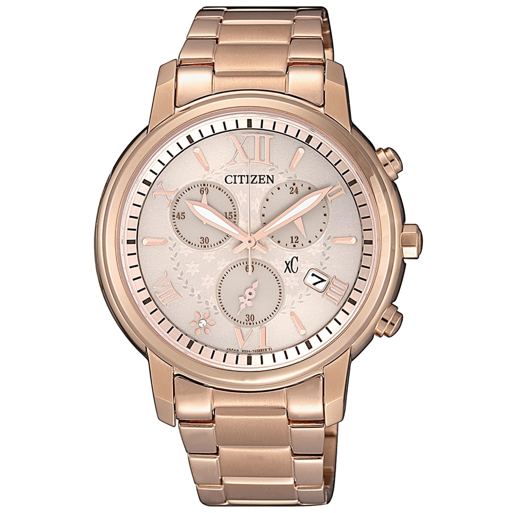 CITIZEN星辰 xC光動能限定款羅馬花園時尚計時女錶(FB1432-63W)-38mm