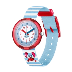 FLIKFLAK 兒童手錶 水晶 螃蟹 SHINING CRAB (31.85mm) 瑞士錶 兒童錶 手錶 編織錶帶