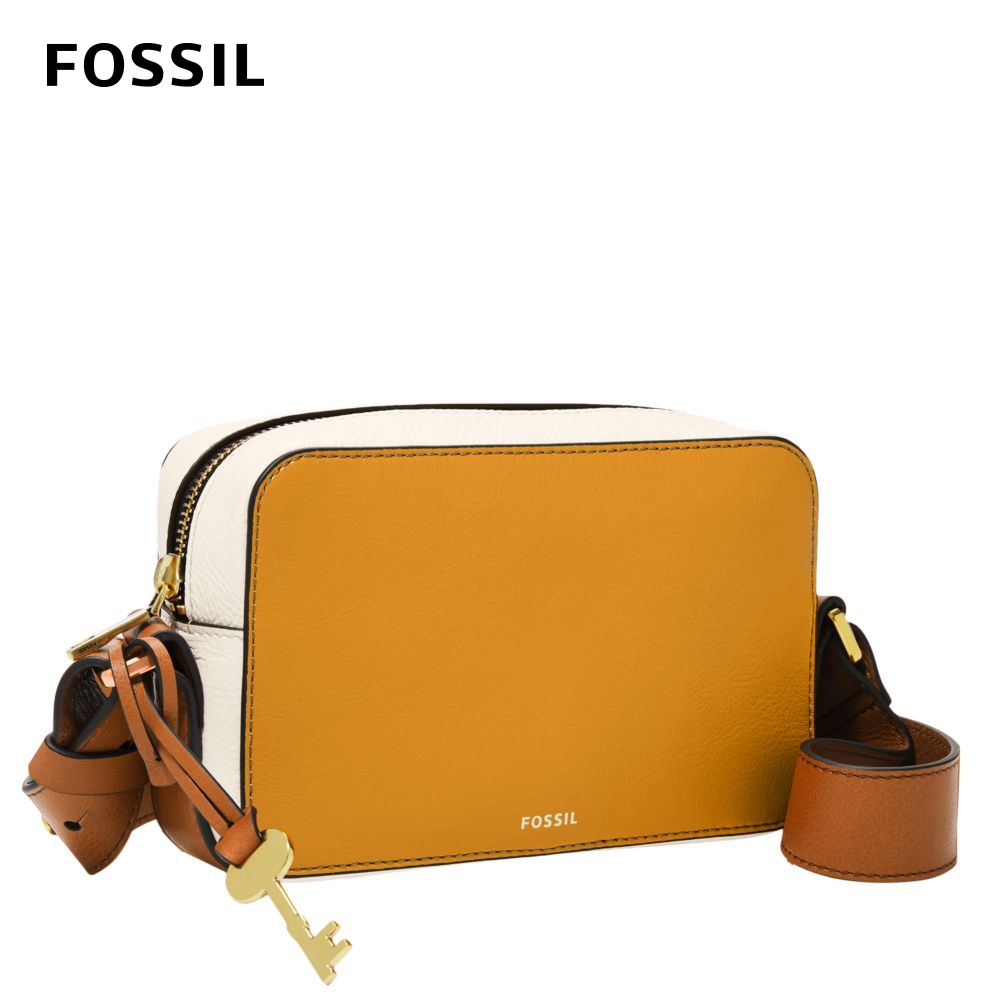 FOSSIL Billie 多彩方方立體斜背包-黃x白色 ZB7995721 product lightbox image 1