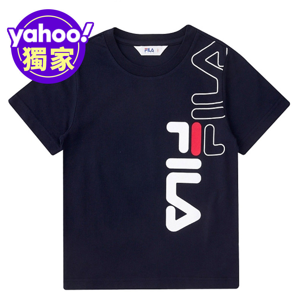 FILA KIDS 童短袖圓領上衣-丈青 1TEV-4502-NV