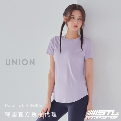 STL yoga 韓國瑜伽 Union 女 運動機能 圓領 短袖 上衣／圓弧蓋臀 透氣 抗菌 快乾／PaleIris艾莉絲粉紫