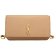 YSL Saint Laurent Monogram 金字小牛皮鍊帶斜背包(駝色) product thumbnail 1