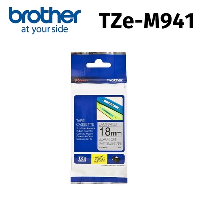 brother TZe-M941 原廠質感消光標籤帶 ( 18mm 銀底黑字 )