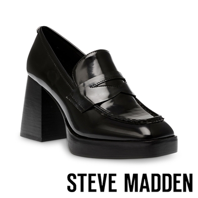 STEVE MADDEN-TAME ME 厚底高跟樂福鞋-黑色