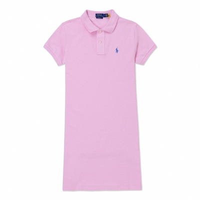 Polo Ralph Lauren RL 熱銷刺繡小馬POLO衫材質運動短袖連身洋裝(女)-粉色