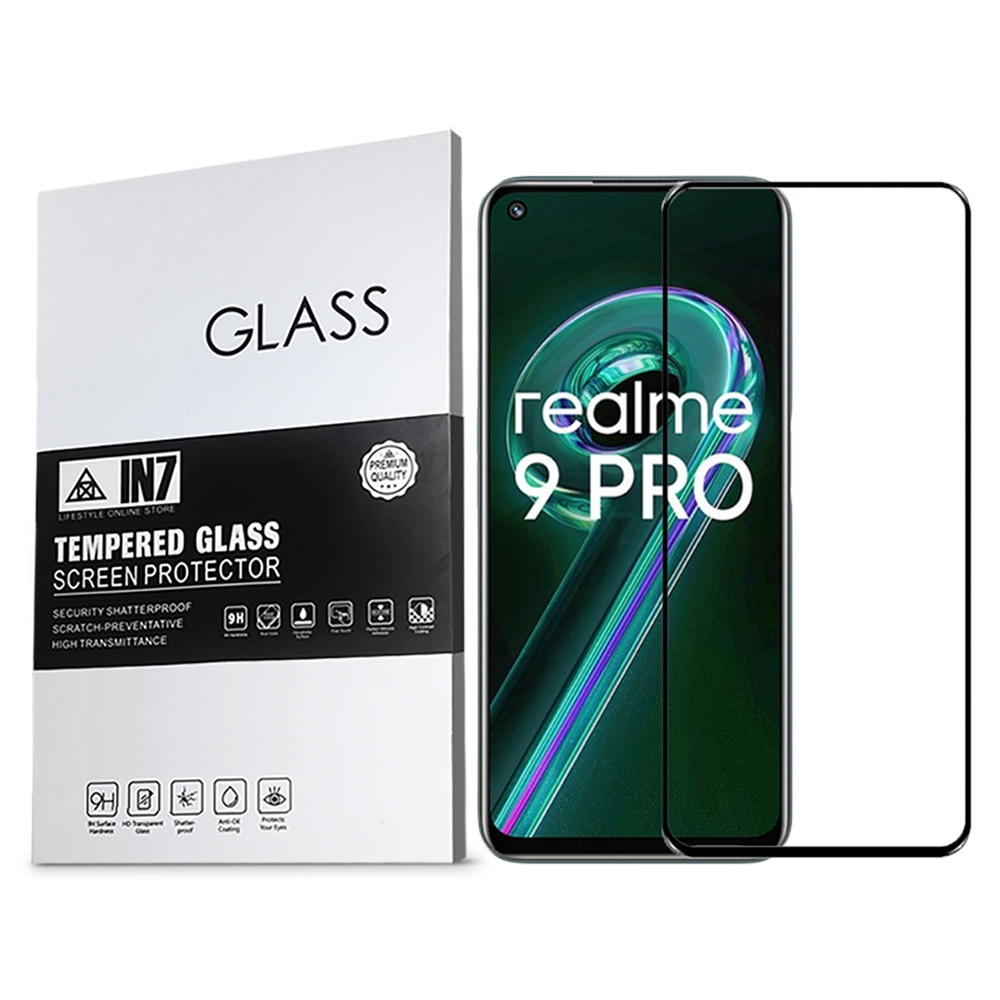 IN7 realme 9 Pro (6.6吋) 高清 高透光2.5D滿版9H鋼化玻璃保護貼-黑色
