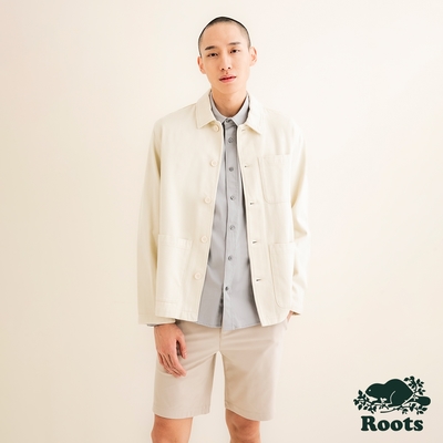 roots 男裝- harris outdoor襯衫外套-杏仁奶白