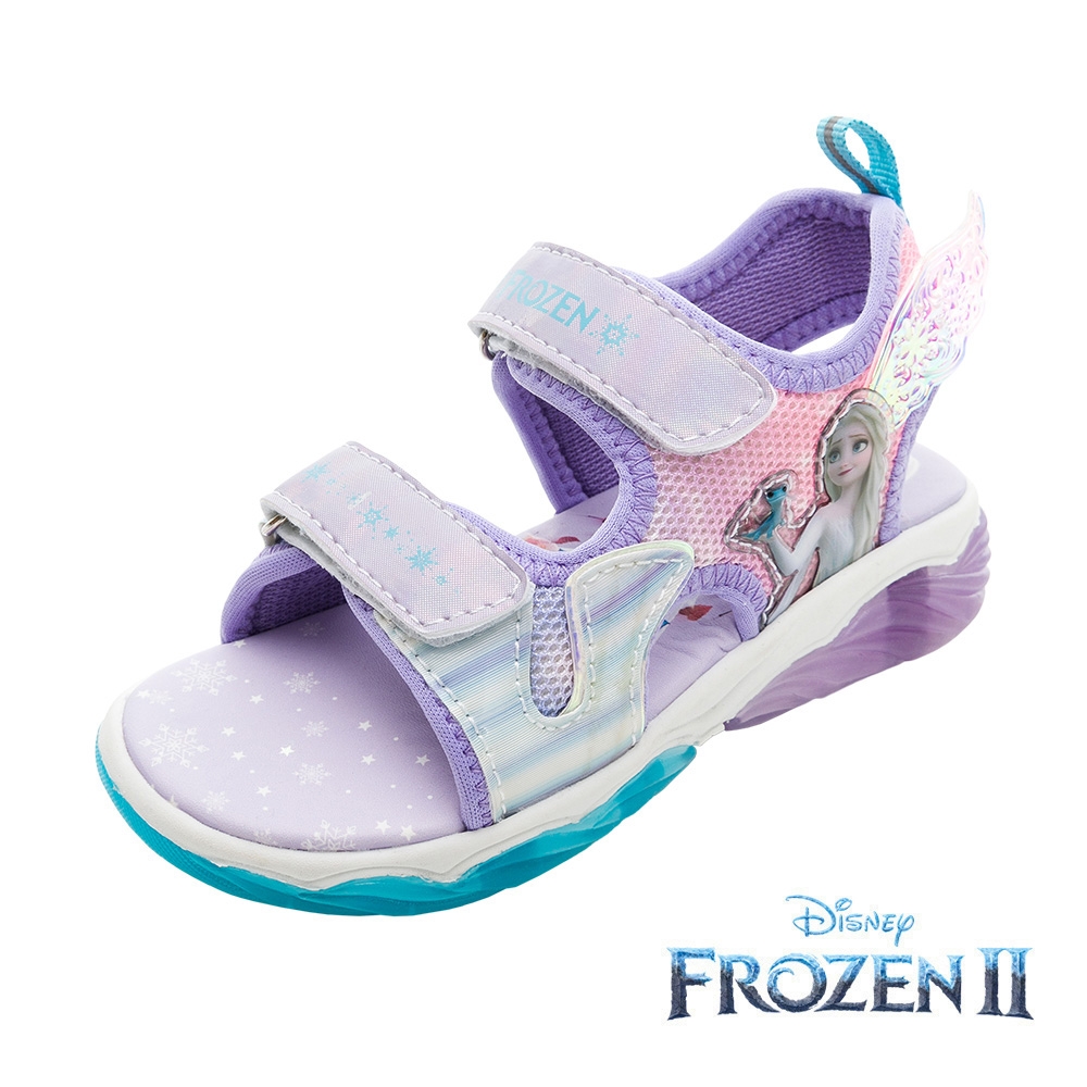 【Disney 迪士尼】 正版童鞋 冰雪奇緣 輕量電燈涼鞋/絆帶設計 舒適 抗菌 防臭 紫(FNKT37137)