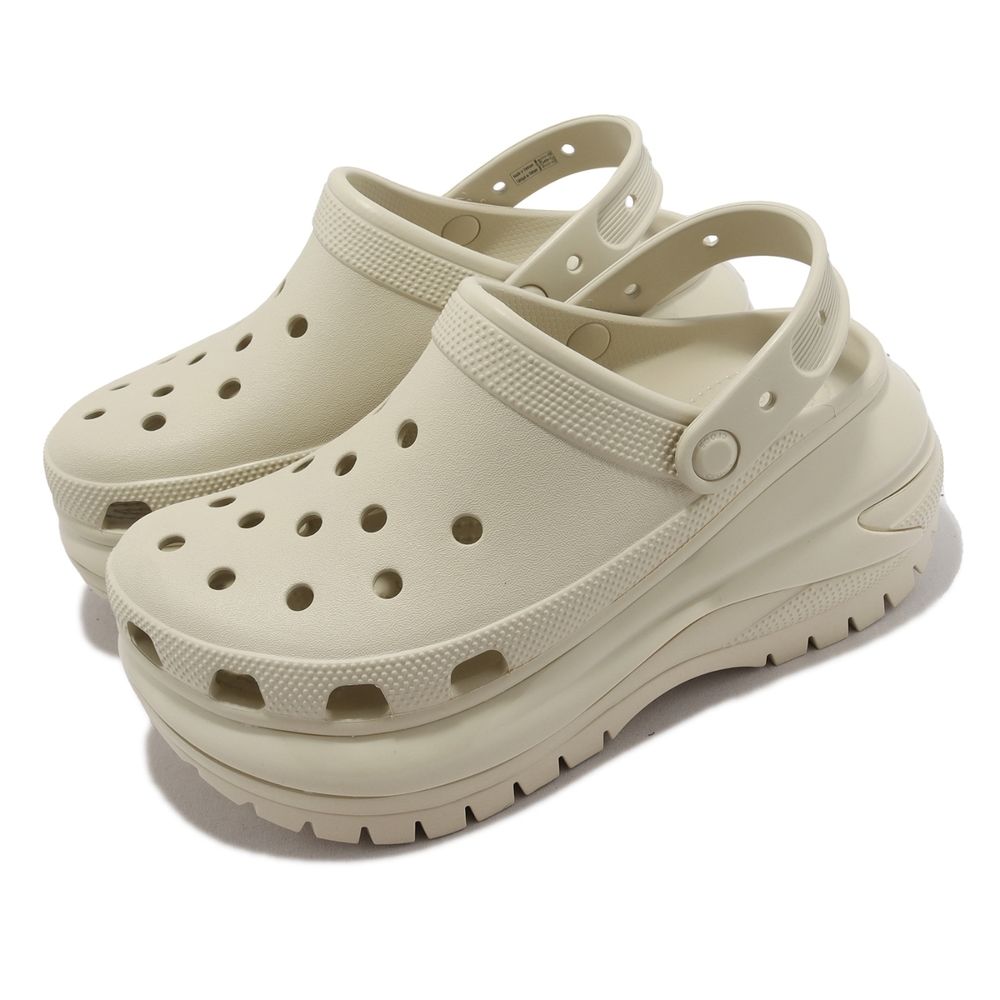 Crocs 涼拖鞋Classic Mega Crush Clog 男女鞋骨白色超厚底光輪克駱格卡