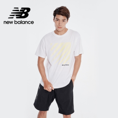 【New Balance】螢光系列Logo靈感短袖上衣_男性_白色_AMT01539WT