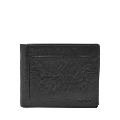 FOSSIL Neel 真皮證件格零錢袋皮夾-黑色ML3890001