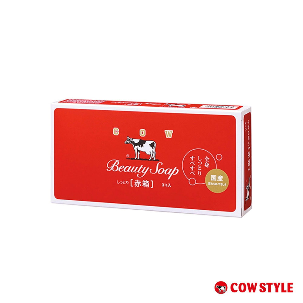 (任選)日本牛乳石鹼 牛乳香皂 玫瑰滋潤100g(紅盒) 3入組