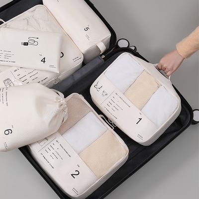 【帕斯特收納生活】歐風典雅旅行收納包-3件套 盥洗包 衣物收納袋 旅遊出國 洗漱包 化妝包