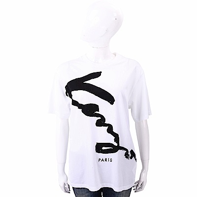 KENZO Signature 草寫字母白色棉質T恤(男/女可穿)