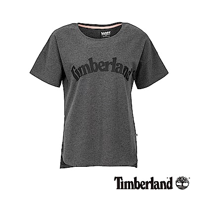 Timberland 女款深灰色品牌LOGO素面休閒短袖T恤|B3513