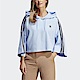 Adidas Cropped Hoodie [IC5460] 女 短版連帽上衣 運動 休閒 華夫格 針織 亞洲版 水藍 product thumbnail 1