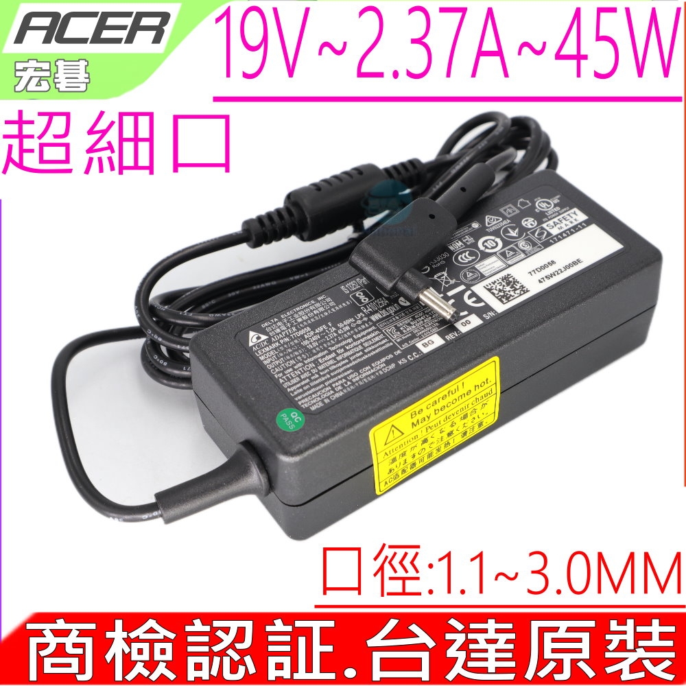 ACER 宏碁 45W 19V 2.37A 變壓器 Chromebook 11 C730 13 C810 R11 P238 SF113-31 ADP-45ZD B PA-1450-26