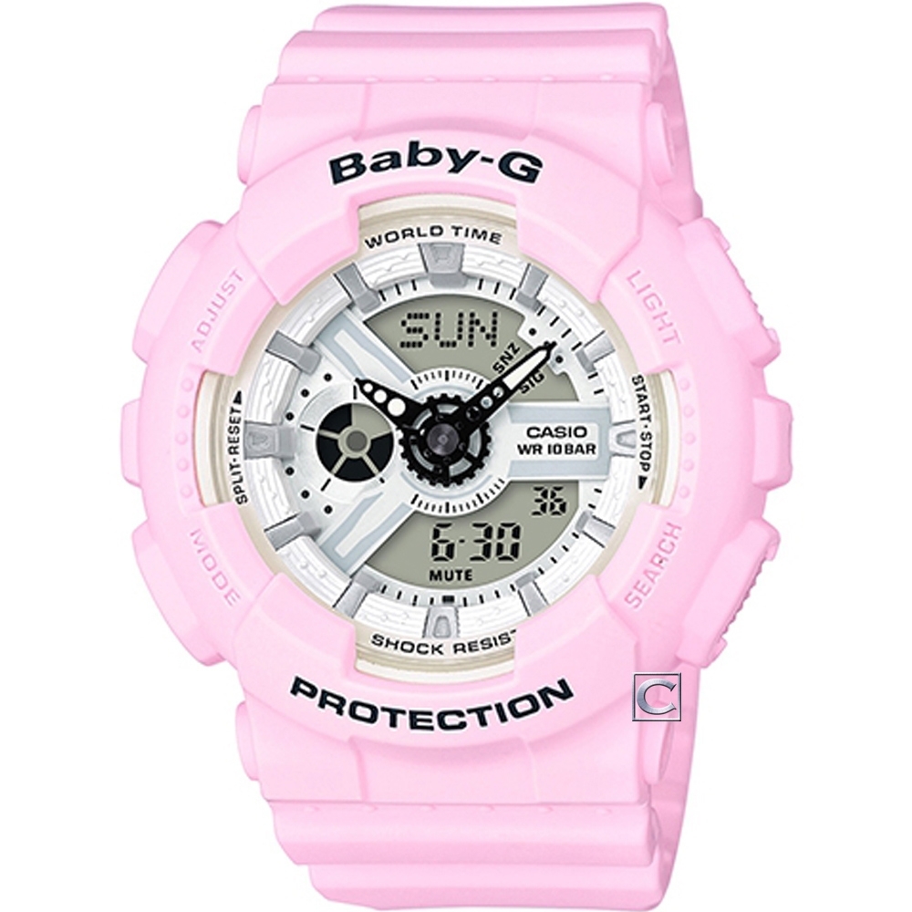 CASIO BABY-G  棉花糖粉色運動錶(BA-110BE-4A)