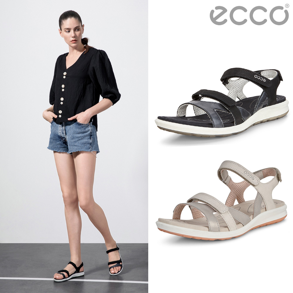 ECCO CRUISE II 輕盈雙色交叉細帶休閒涼鞋 