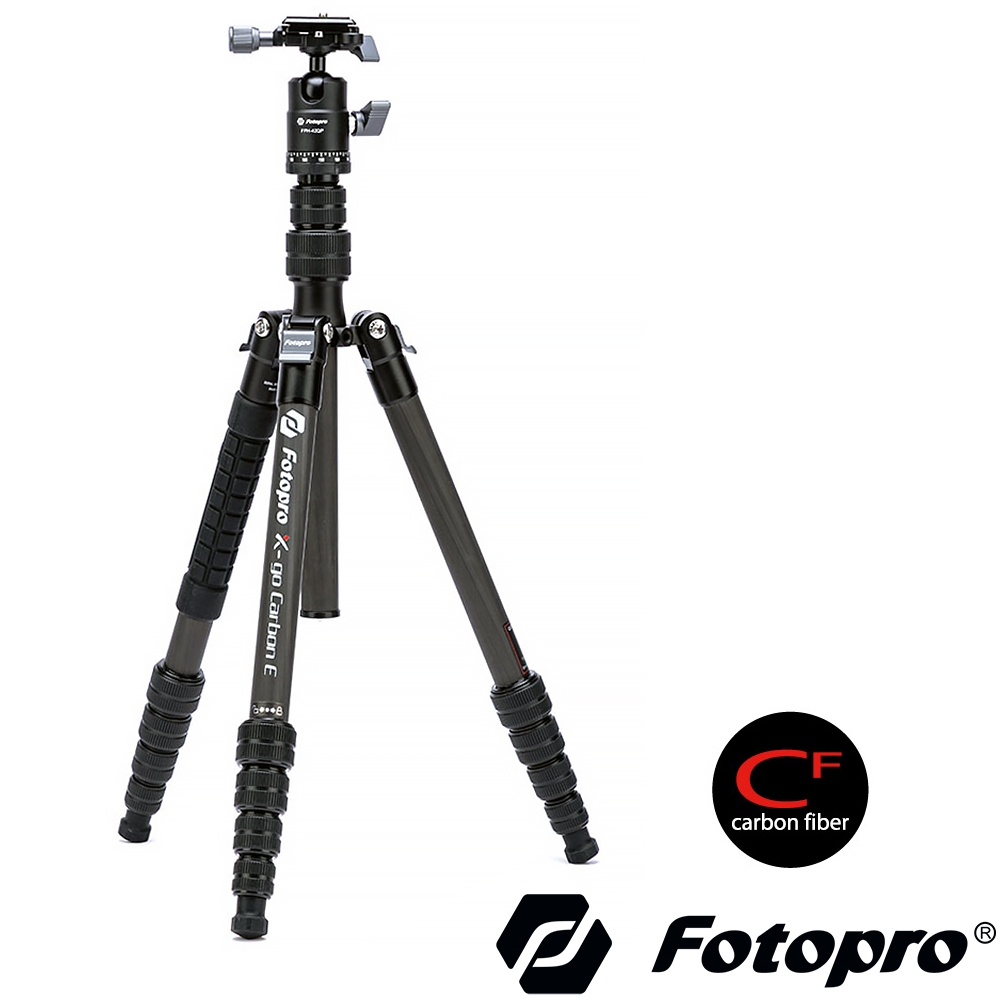 FOTOPRO 富圖寶 X-GO Carbon E 專業輕巧碳纖維三腳架套組 (公司貨) 載重8公斤 雙全景雲台 可拆成單腳架