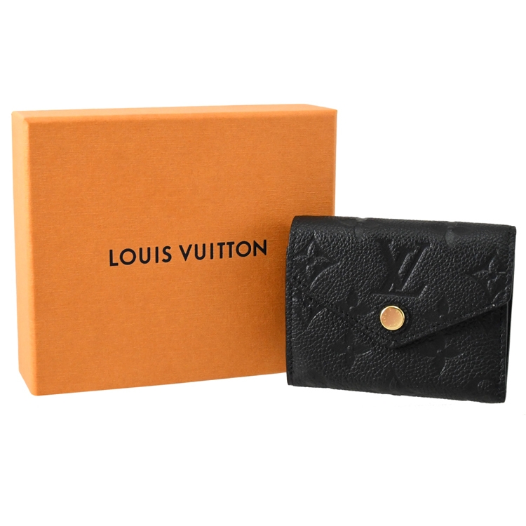 Auth LOUIS VUITTON Zoe Wallet M62935 Black Monogram Empreinte Leather