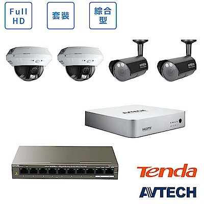 AVTECH FULL HD 2室外2室內監控套裝方案