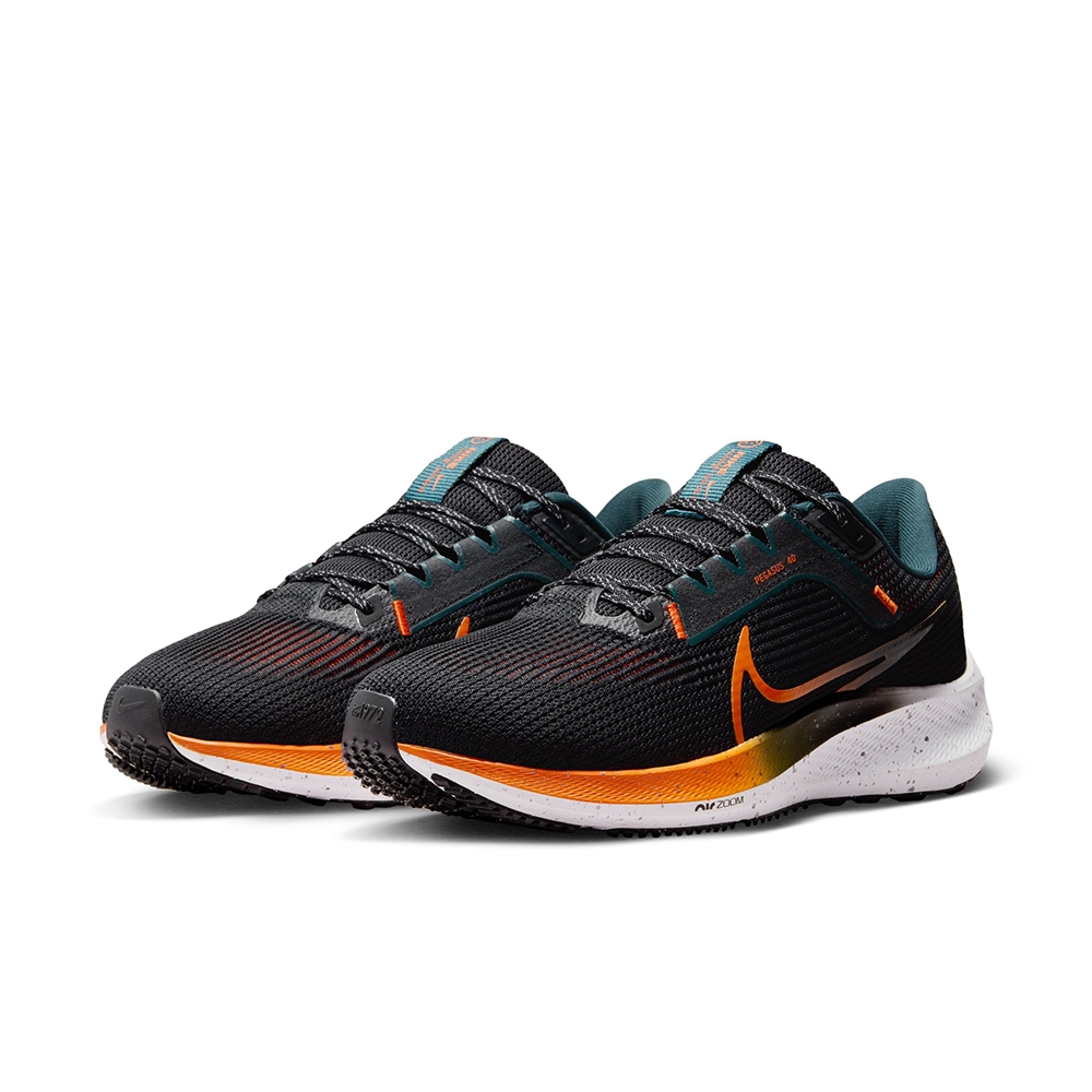 NIKE 慢跑鞋 男鞋 運動鞋 緩震 小飛馬 AIR ZOOM PEGASUS 40 黑橘 FQ8723-010