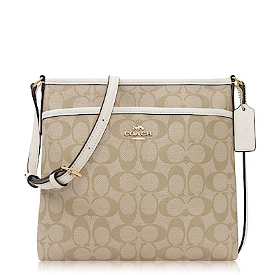 COACH 經典PVC / 斜背包(小款/卡其白)