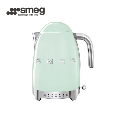 【SMEG】義大利控溫式大容量1.7L電熱水壺-粉綠色_KLF04PGUS