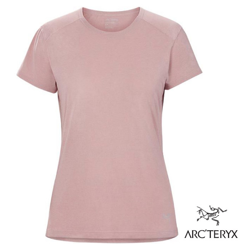 ARCTERYX 始祖鳥 女款 Quadra 快乾短袖圓領衫.休閒衫.運動上衣_沙漠粉