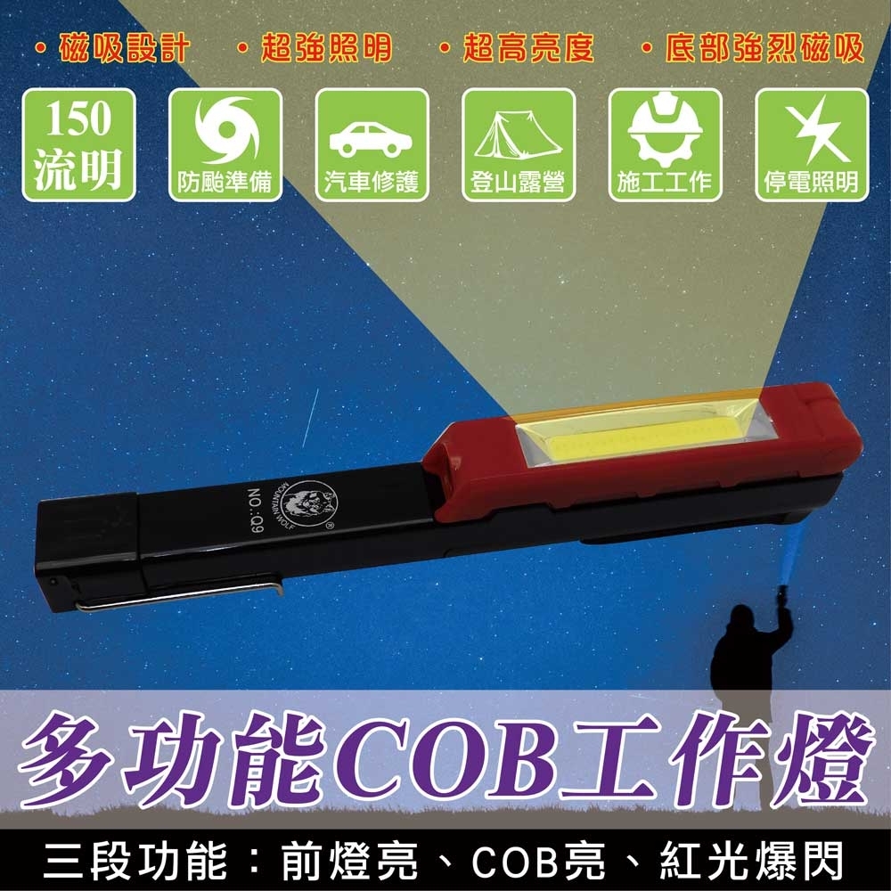 【BWW嚴選】360度旋轉多功能COB工作燈 (CY-1172)