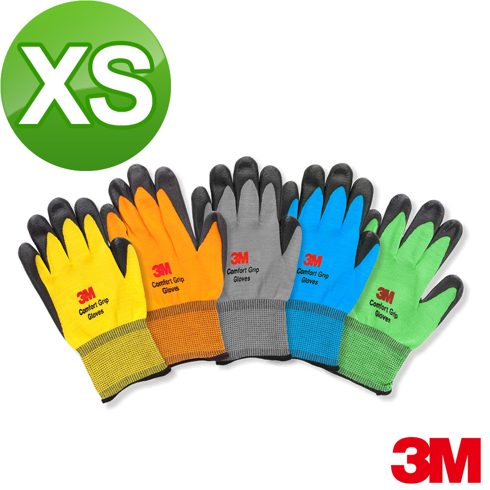 3M 亮彩舒適型止滑耐磨手套-XS (顏色可選)