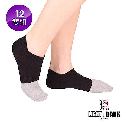 LIGHT & DARK MIT製中性細針竹炭短襪(回饋12雙組)