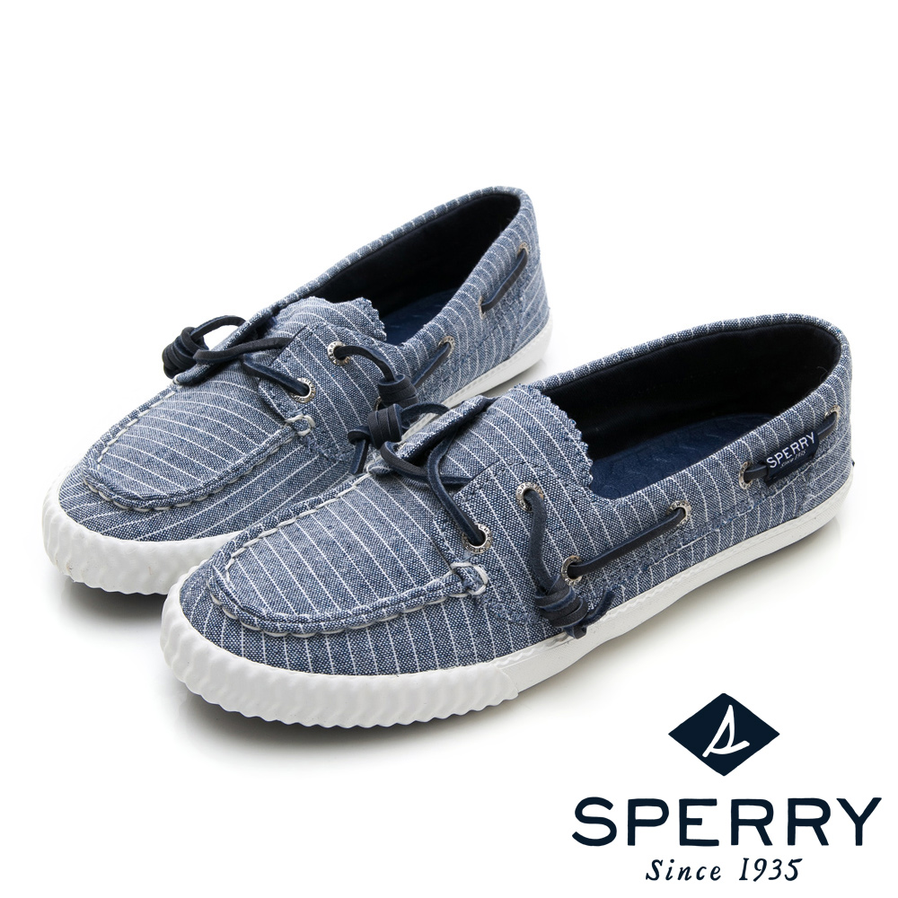 SPERRY 美式個性輕量帆布鞋(女)-海軍藍/條紋