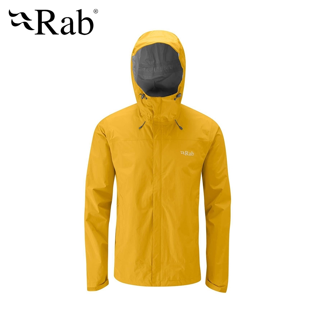 【RAB】Downpour Jacket 高透氣防水外套 男款 迪戎黃 #QWF61